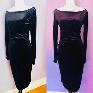 Muse long sleeve velvet bodycon dress